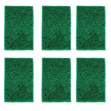 Aqua green sponge pads for cleaning, pack of 6 for kitchen use.