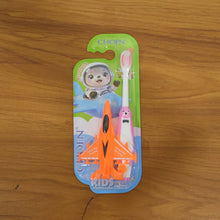 playful airplane toothbrush set